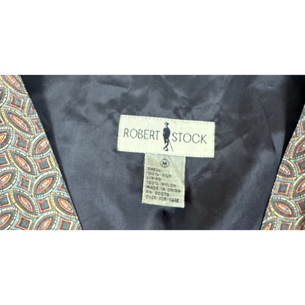 Robert Stock Silk Vest Mens Medium M Silk Trail Paisley Multicolor - Picture 5 of 11